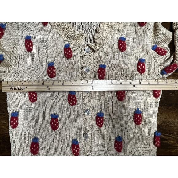 Vintage Patricia Roberts Sweater Womens Small Silk Wool Angora Strawberry Knit 8 - Picture 10 of 14